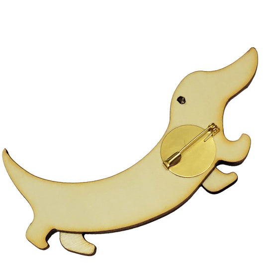 Picà Spilla con Bassotto Beige e Arancio