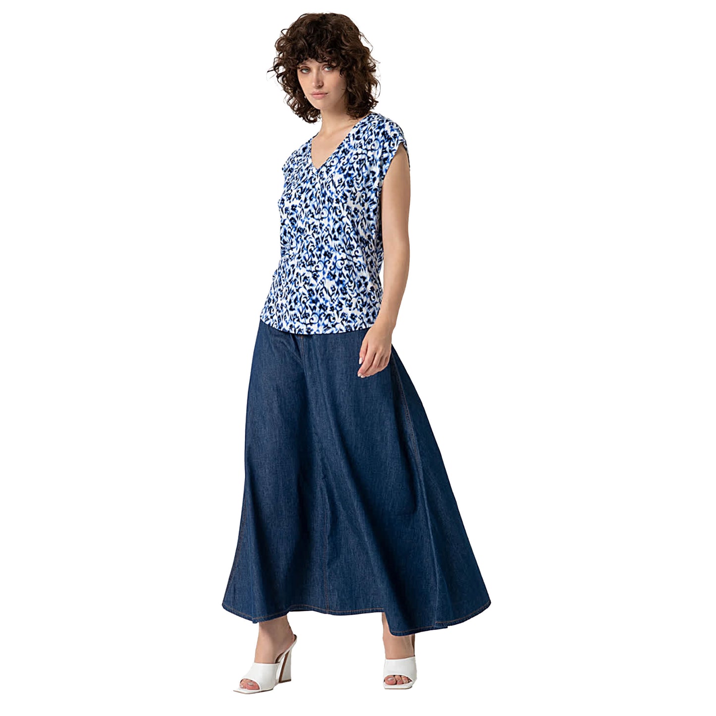 SURKANA - Maglietta elasticizzata viscosa bamboo, scollo a V