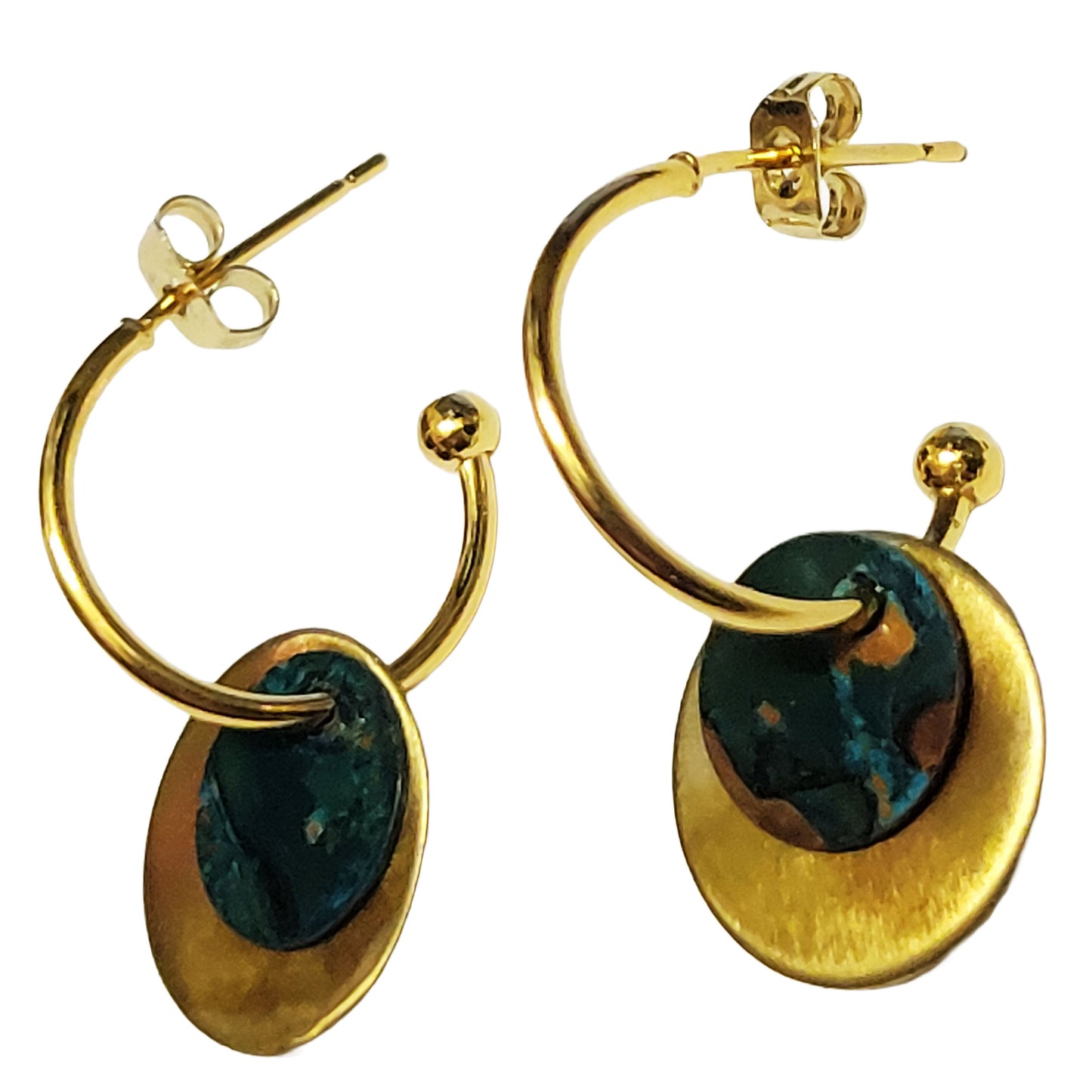 HOIKO Orecchini in rame e ottone Mini Piastre 02