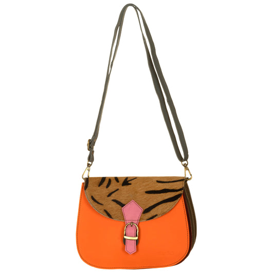 SORUKA Borsa EDNA pelo-stamp Basic Arancio fluo, Zebrato, Rosa,..