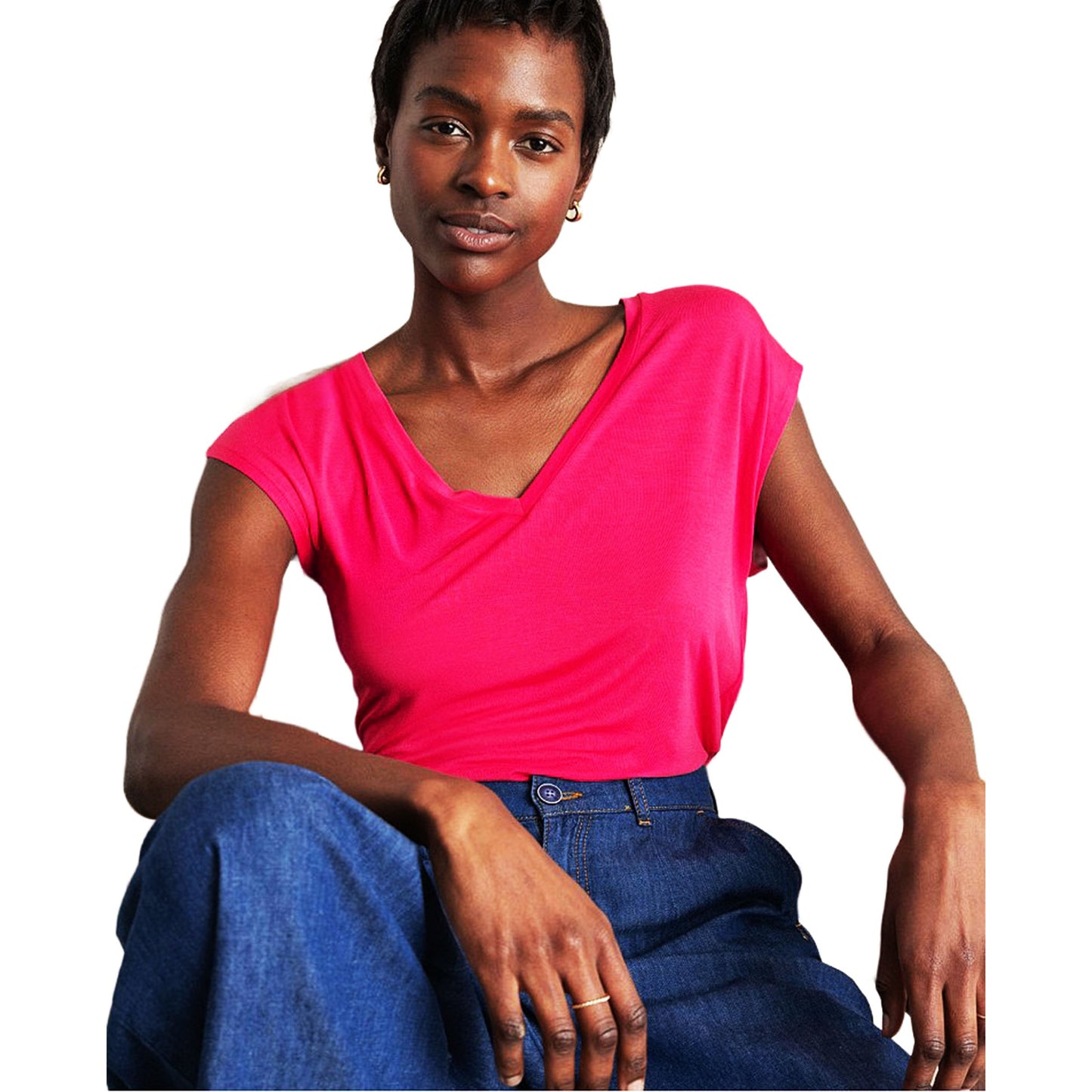 SURKANA - Canotta bamboo tinta unita senza maniche scollo a V-SURKANA-VIALESCARPE