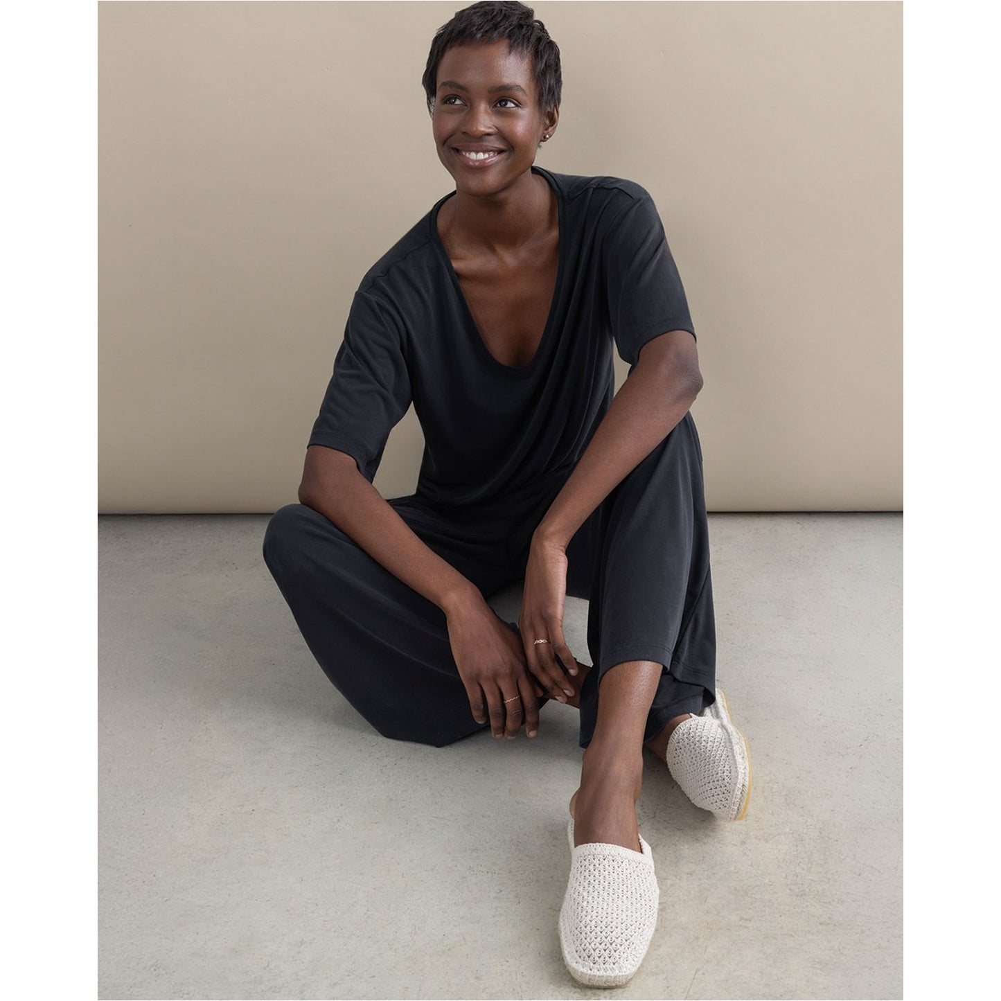 SURKANA - Pantaloni lunghi wide leg elasticizzati