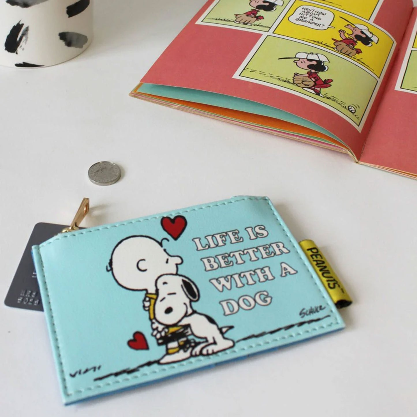 HOUSE OF DISASTER - Peanuts ‘Life is better with a Dog’ Zip Purse-House of Disaster-VIALESCARPE