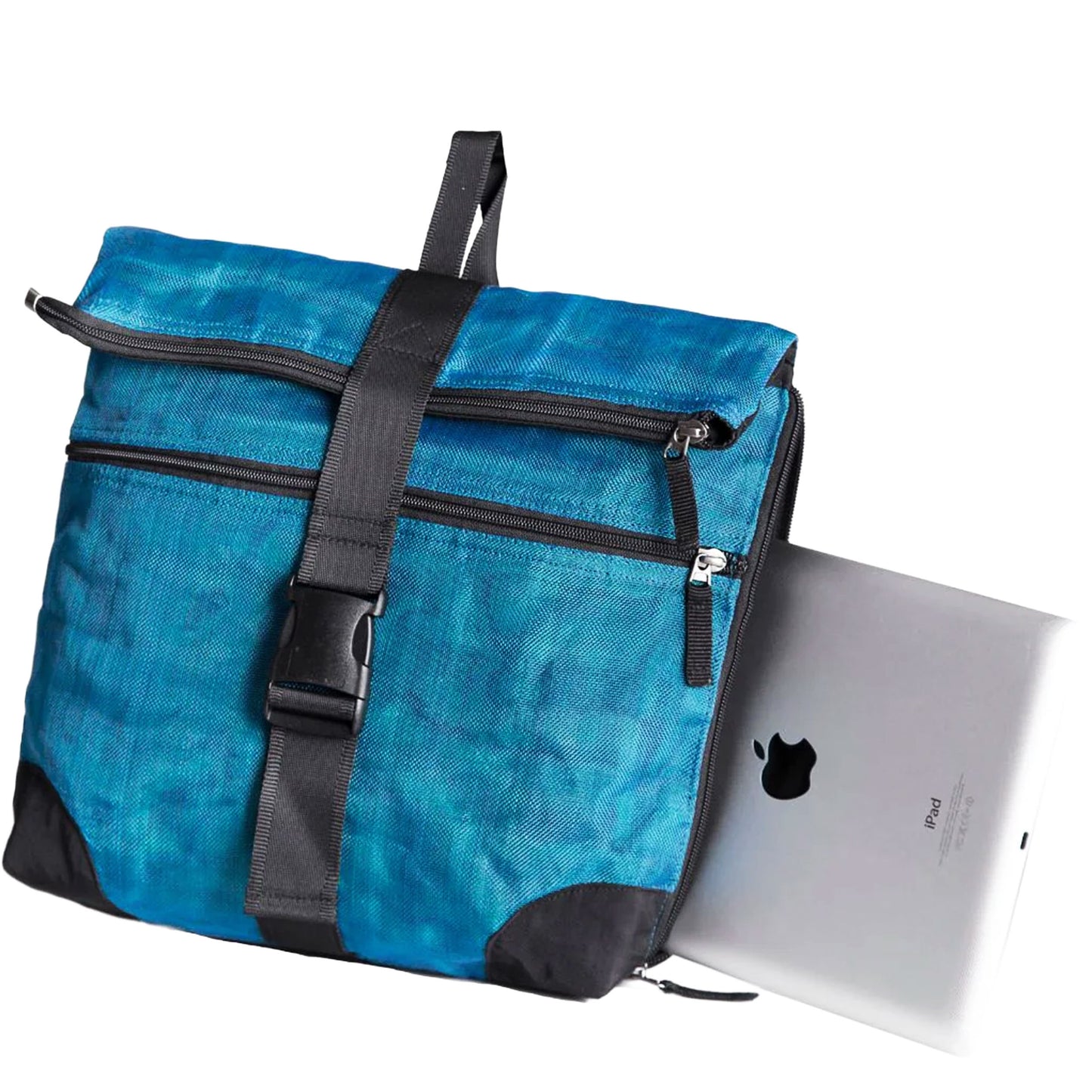 Zaino rete unisex con gomma, ottanio