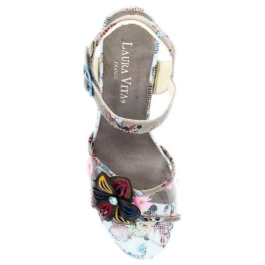 LAURA VITA Sandali LUCIAO08 Gris con tacco trasparente