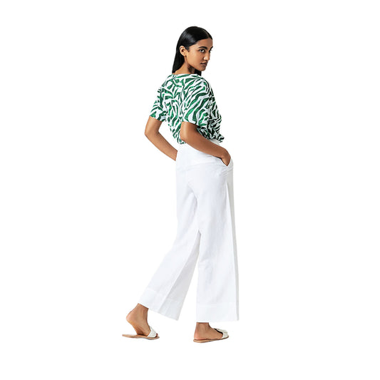 SURKANA - Pantaloni ampi in lino tinta unita, con tasche tipo italiano-SURKANA-VIALESCARPE