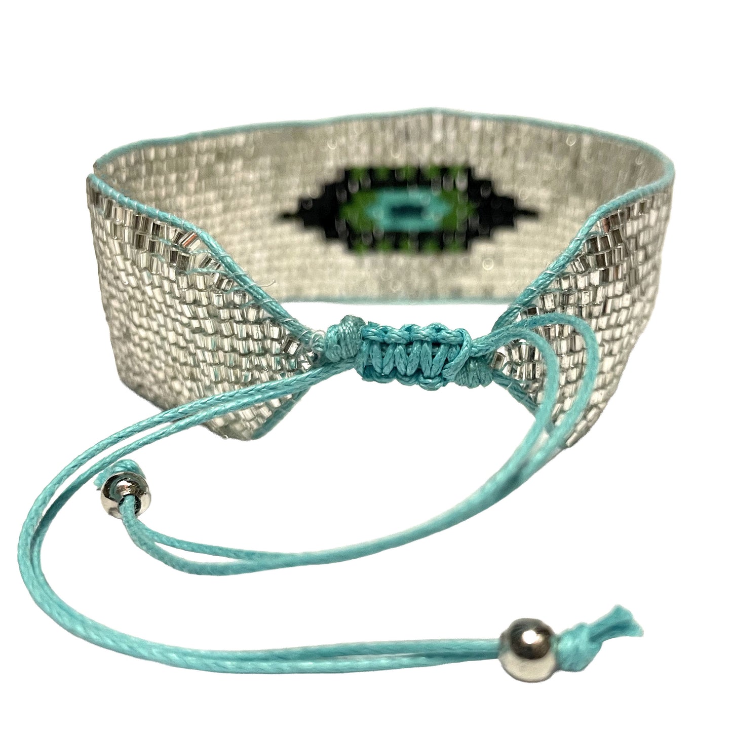 SURKANA Bracciali alti perline giapponesi celesti