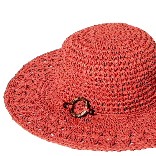 SURKANA Cappello di rafia semplice Marrone
