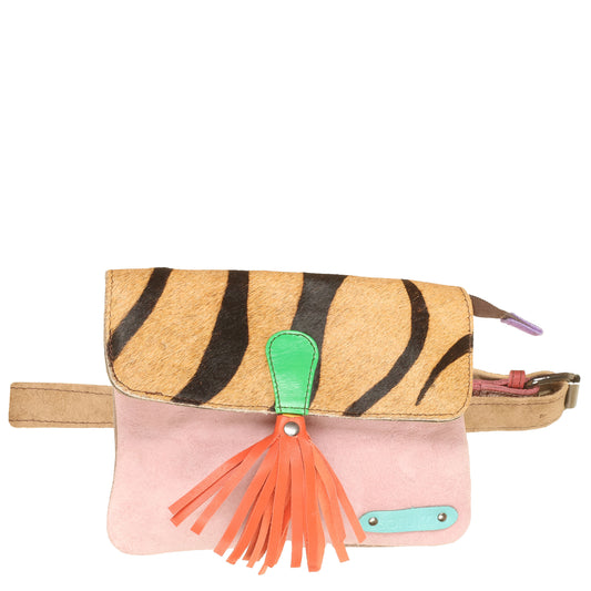 SORUKA Borsetta marsupio Juliette Rosa-Zebra-Tortora-SORUKA-VIALESCARPE