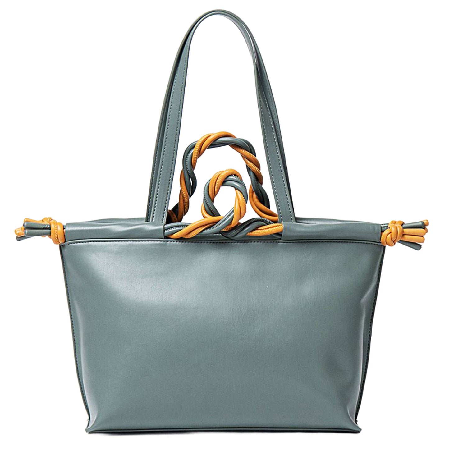 SURKANA - Borsa tote a doppio manico bicolore Blu acciaio-SURKANA-VIALESCARPE