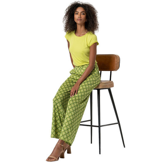 SURKANA Pantaloni Dritti Stampati Verde Acido