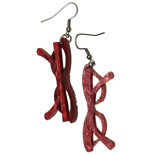 Orecchini pendenti asimmetrici occhiali hadrey-ARKYFLY-VIALESCARPE