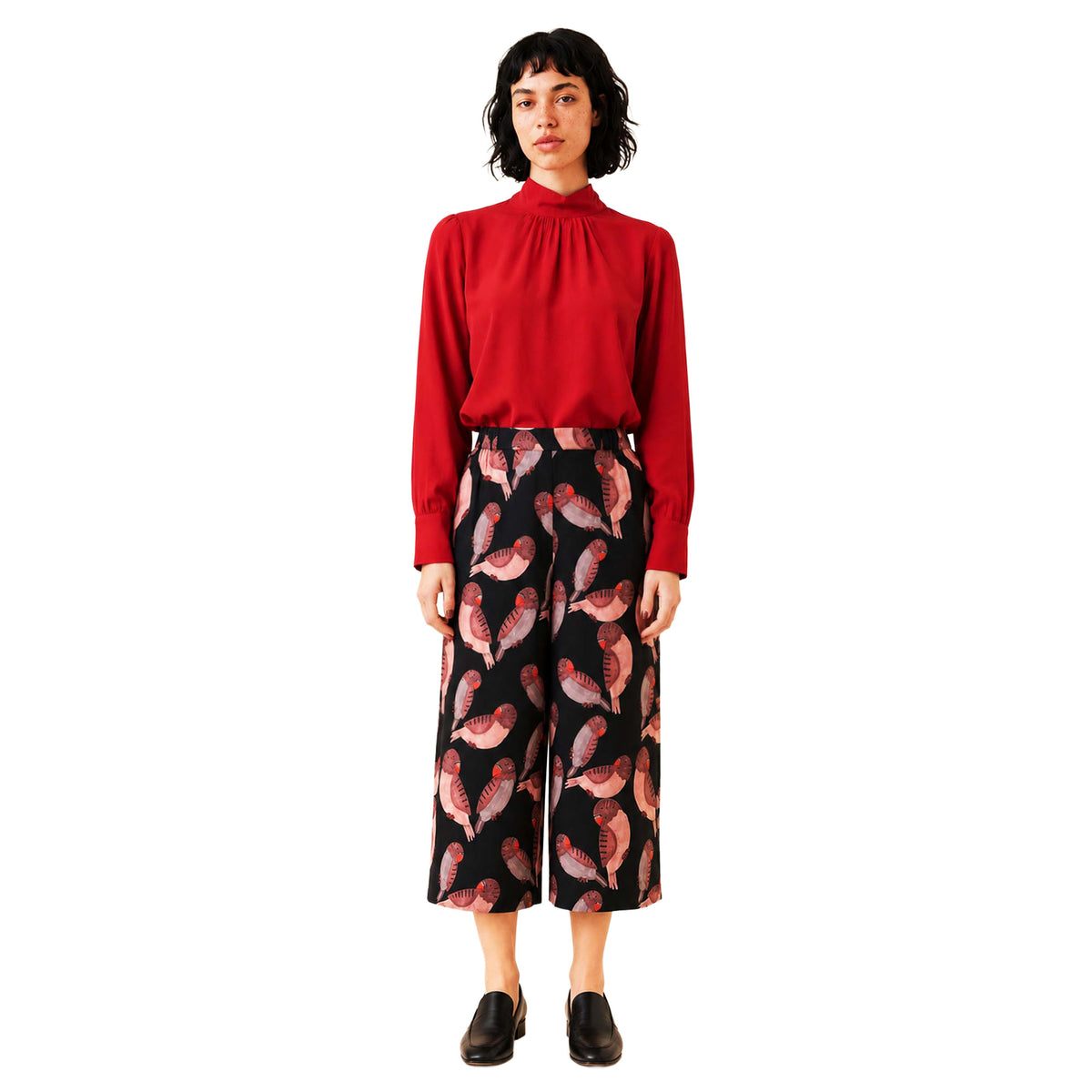 PEPALOVES Pantaloni cropped Birds