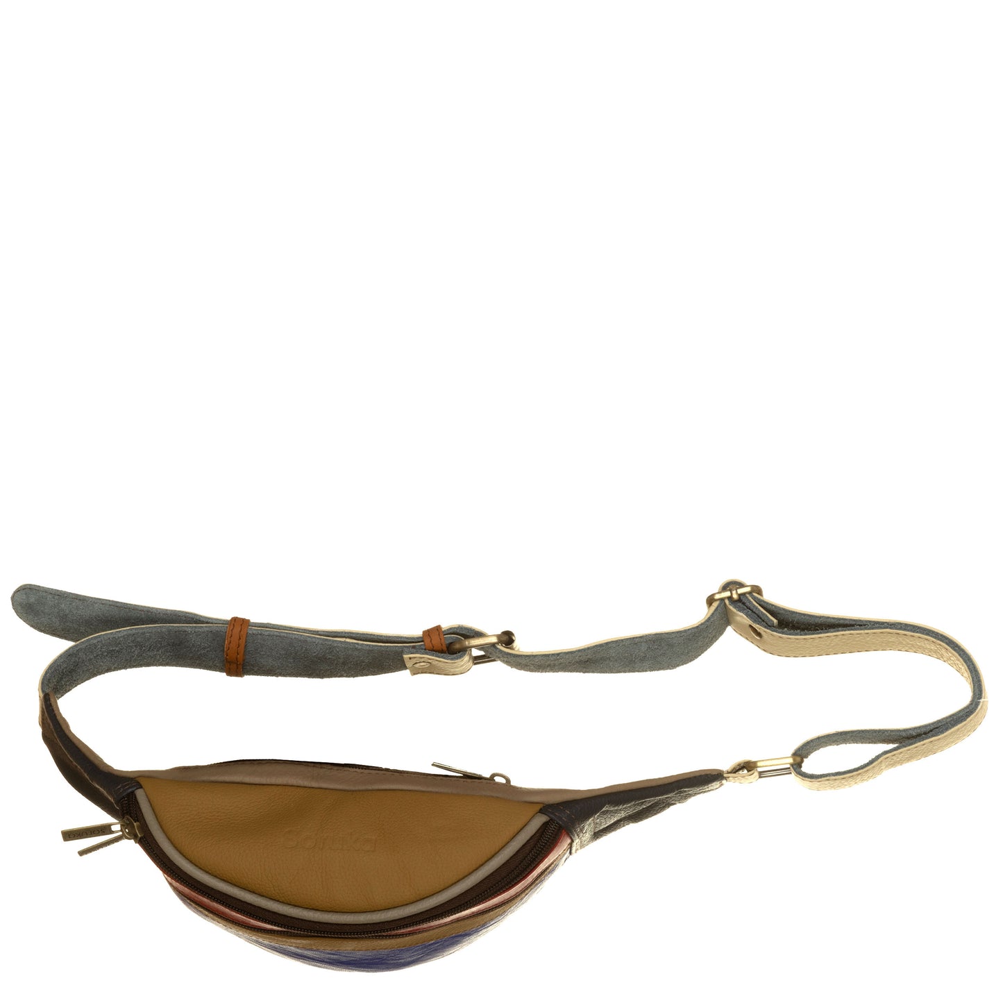SORUKA Marsupio MOON liscio 047900L Bluette, Rosso, Tortora