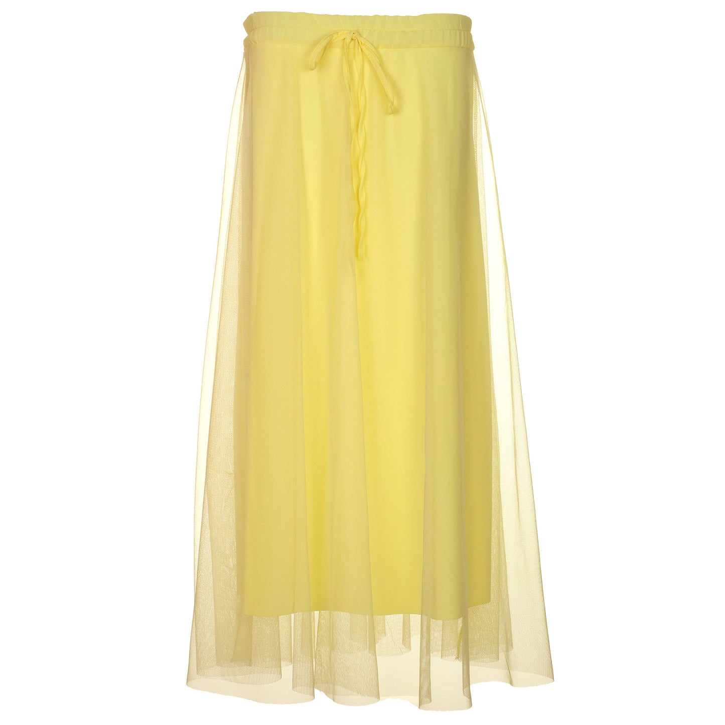 Gonna in tulle, cintura e coulisse in raso