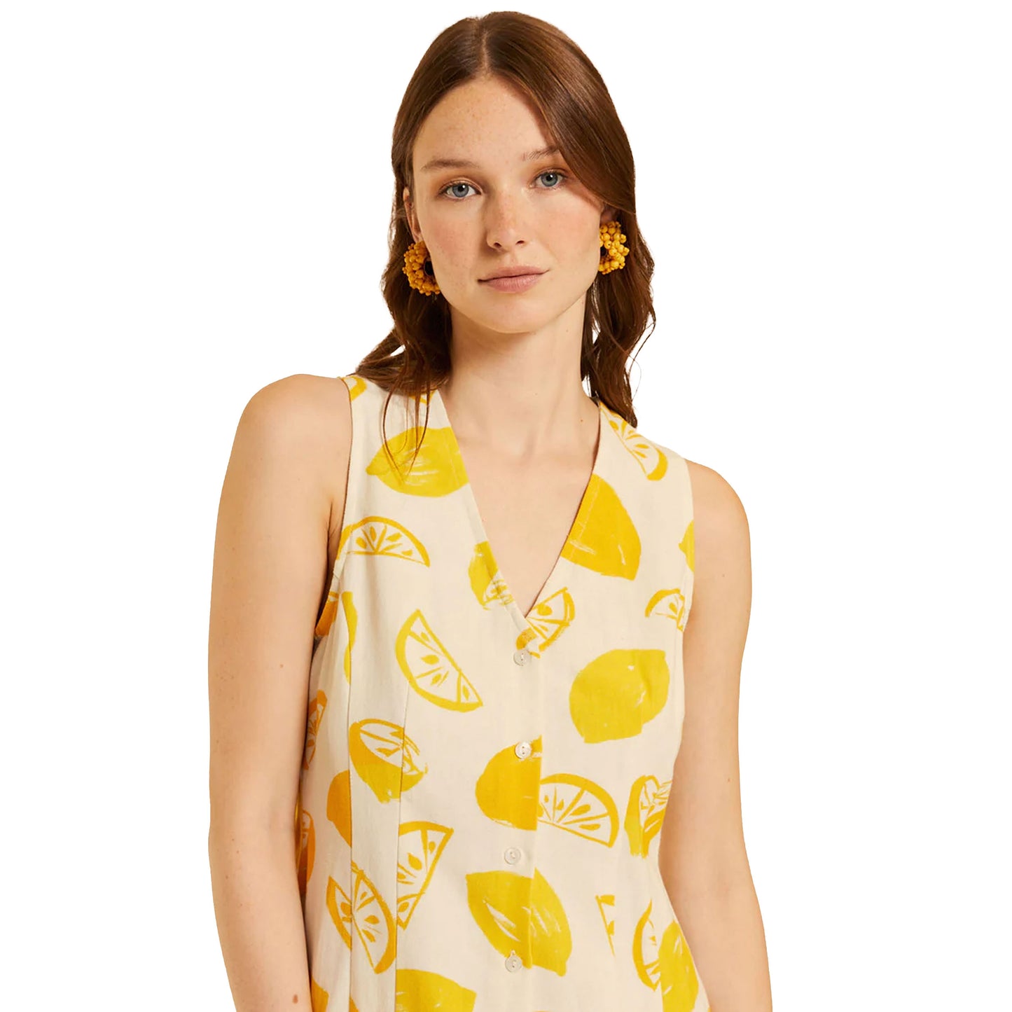 PEPALOVES Vestito Skate con Limoni Bianco e Giallo-PEPALOVES-VIALESCARPE