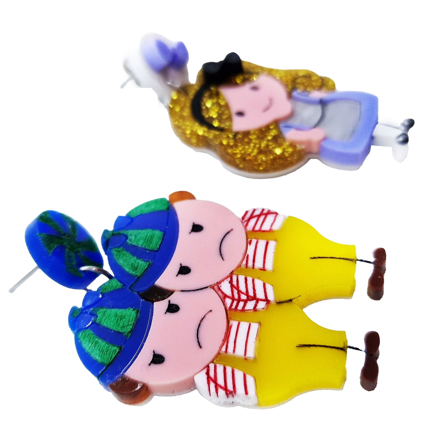 Orecchini pendenti asimmetrici Alice in Wonderland, PincoPanco..-ARKYFLY-VIALESCARPE