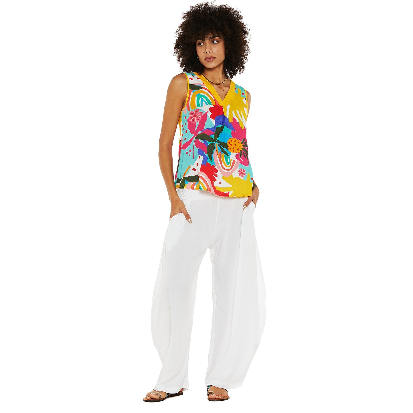 BABA DESIGN - Pantaloni a carota Sun Palette