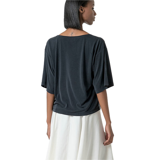 SURKANA - Maglietta elasticizzata ampia, scollo a V, manica raglan-SURKANA-VIALESCARPE