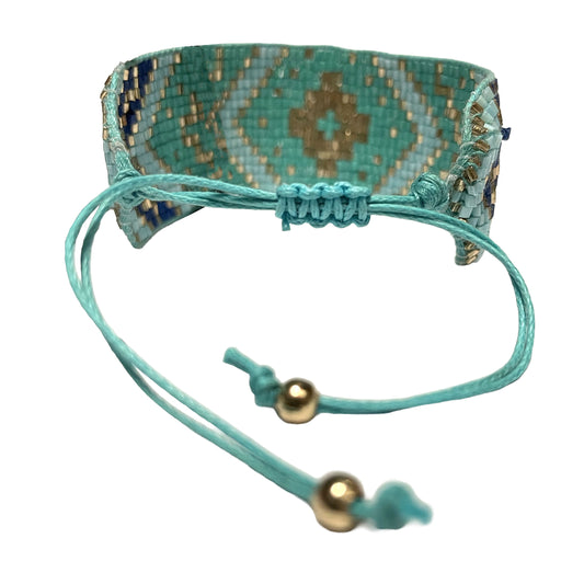 SURKANA Bracciali alti perline giapponesi celesti