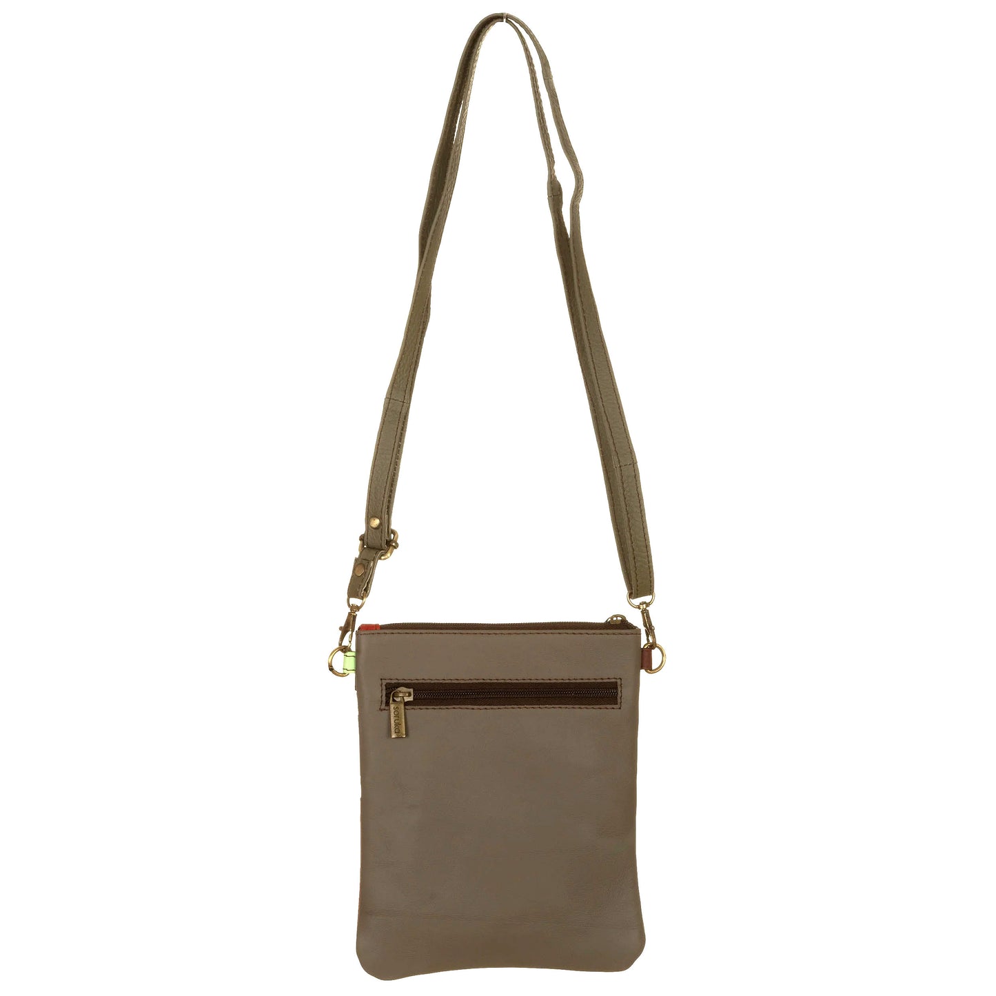 SORUKA Borsetta Maya liscia Rosso, Cognac, Grigio