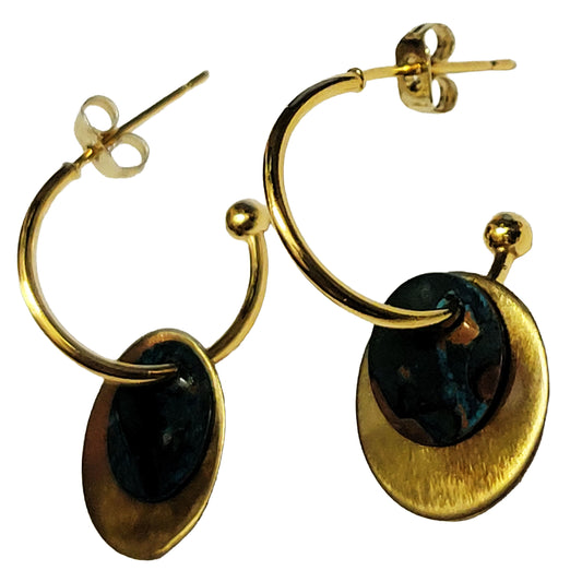 HOIKO Orecchini in rame e ottone Mini Piastre 02