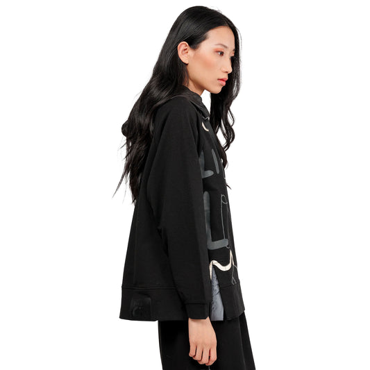 ANEKKE - Felpa con cappuccio nera Nature Koko-ANEKKE-VIALESCARPE