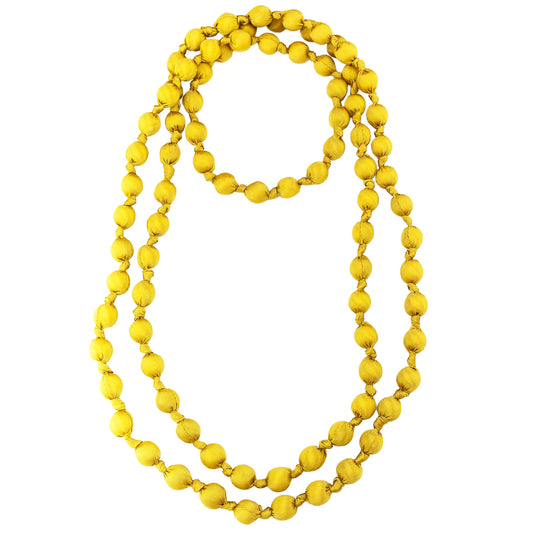 LOOM - Collana Doan Nodi Seta Giallo Acido-LOOM-VIALESCARPE
