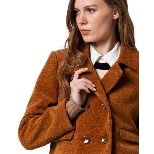 SURKANA - Giacca a doppio petto in ciniglia, con fodera stampata-SURKANA-VIALESCARPE