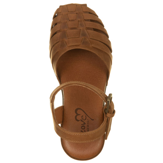 Sandali Glove con tacco, nabuk intrecciato cuoio-GLOVE-VIALESCARPE