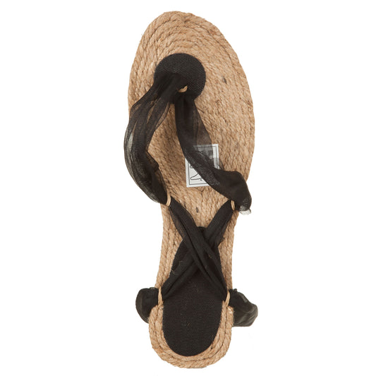 Espadrilles Silvia Lace Nero-VIALESCARPE-VIALESCARPE