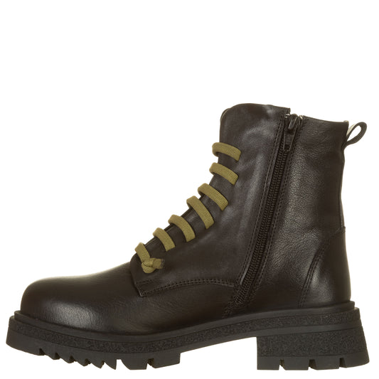 BUENO - Anfibi con lacci in contrasto, zip laterale-BUENO-VIALESCARPE