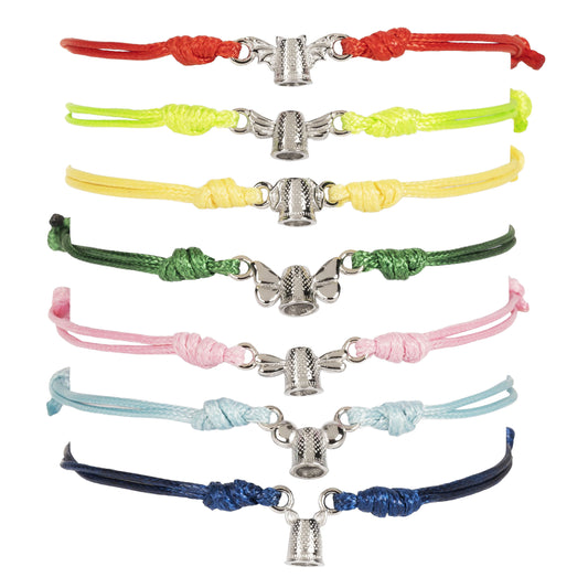 Bracciale Filo Magico Cotone Ditale rodio FARFALLA-KEEP OUT-VIALESCARPE