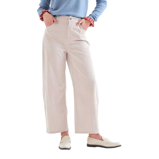 COMPAÑÍA FANTÁSTICA Pantaloni in velluto a coste bianco sporco.