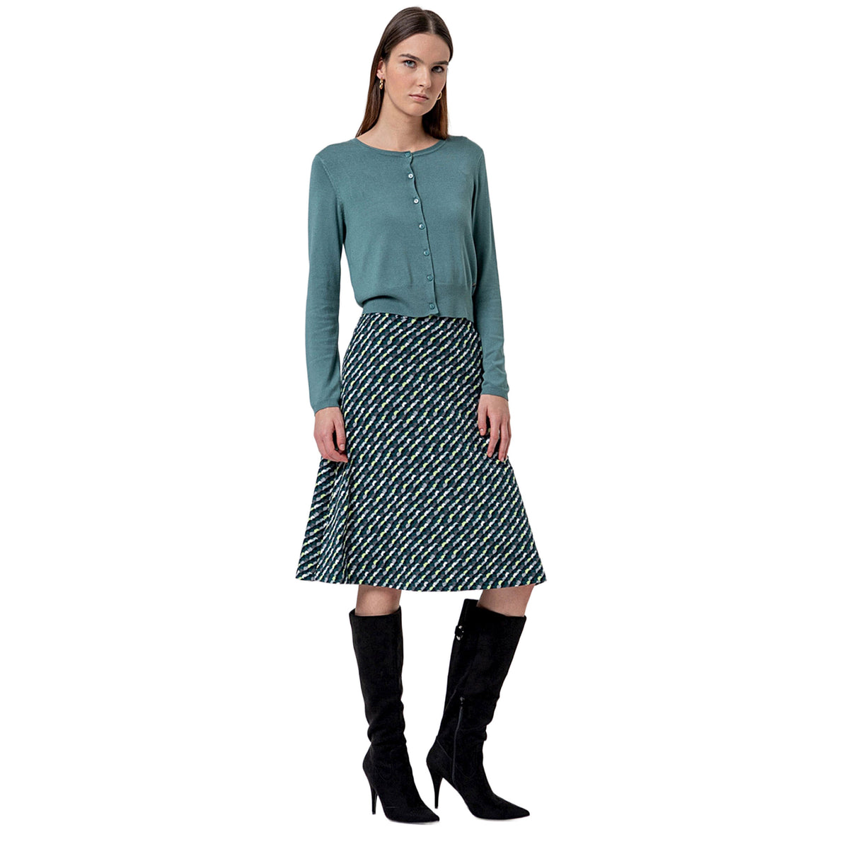 SURKANA Cardigan in Maglia Verde Polvere