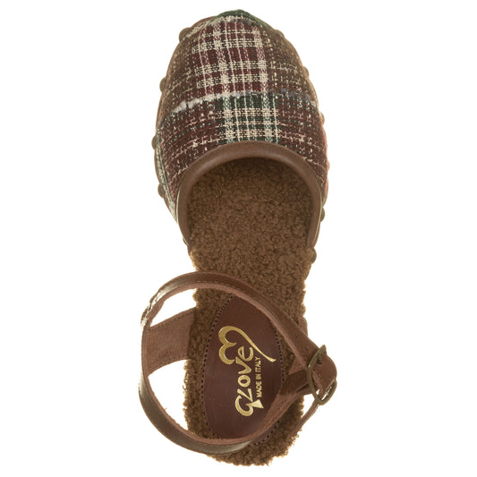 Sabot con tacco, tessuto scozzese-GLOVE-VIALESCARPE