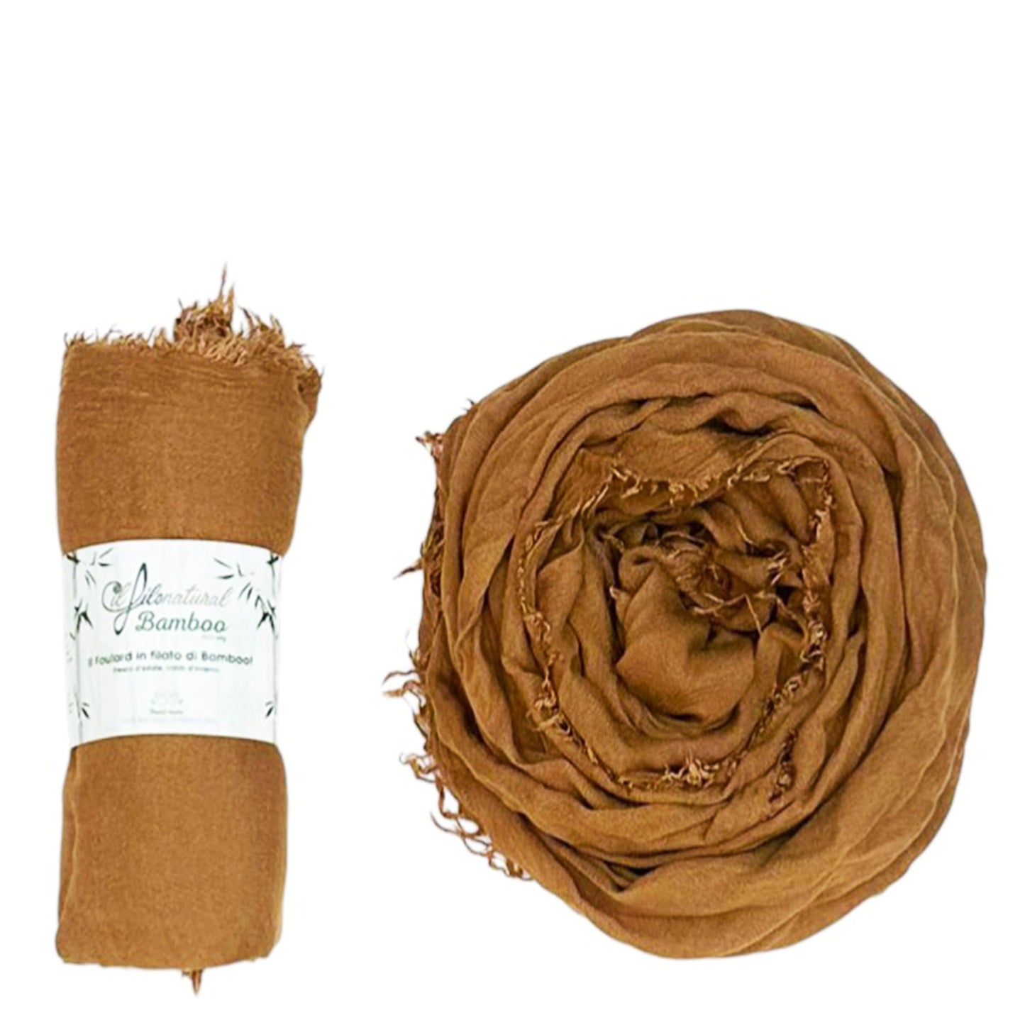 Foulard in Bamboo EcoVeg Tinto a Freddo Tabacco