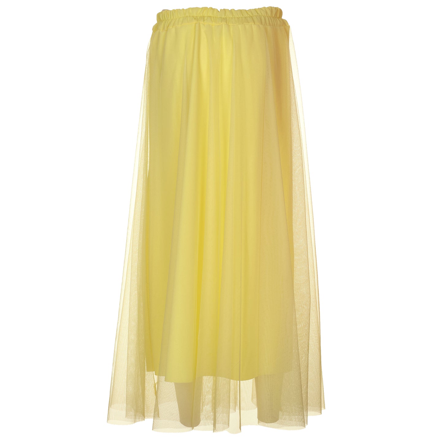 Gonna in tulle, cintura e coulisse in raso