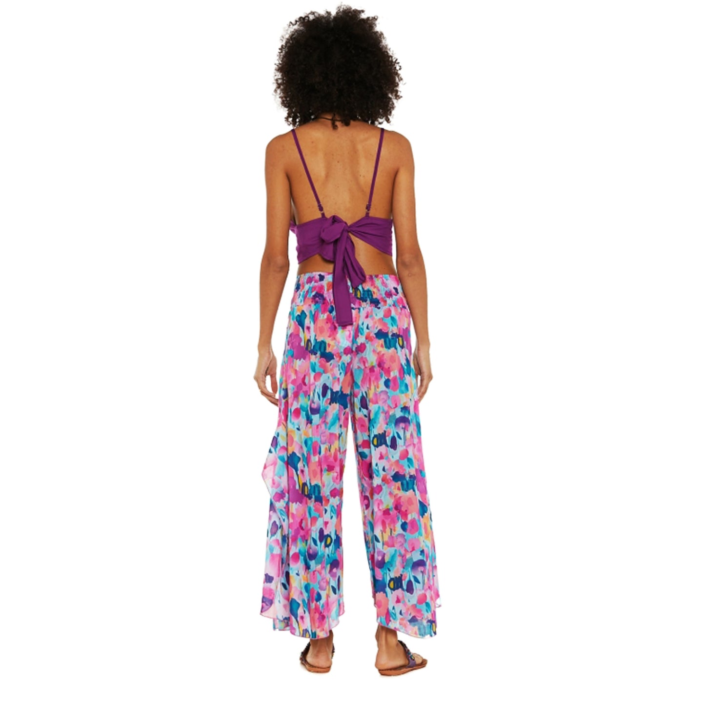 BABA DESIGN - Pantaloni palazzo SEA BLOOM