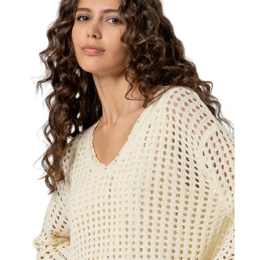 SURKANA Maglia con Scollo a V Panna