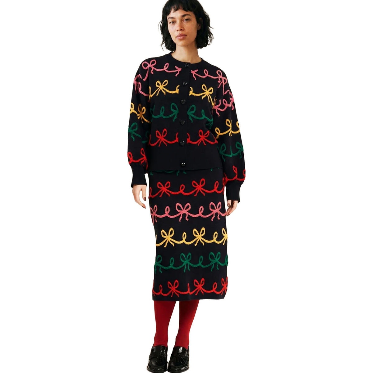 PEPALOVES Cardigan Rebeca Lazos Nero e Multicolor
