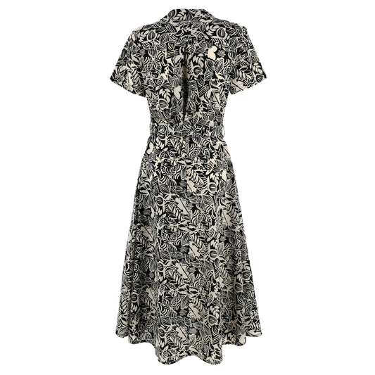 KARAKORUM Vestito Lungo ARCADIA Nero e bianco-KARAKORUM-VIALESCARPE