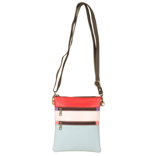 SORUKA Borsetta Maya liscia Azzurro-Rosa-Rosso