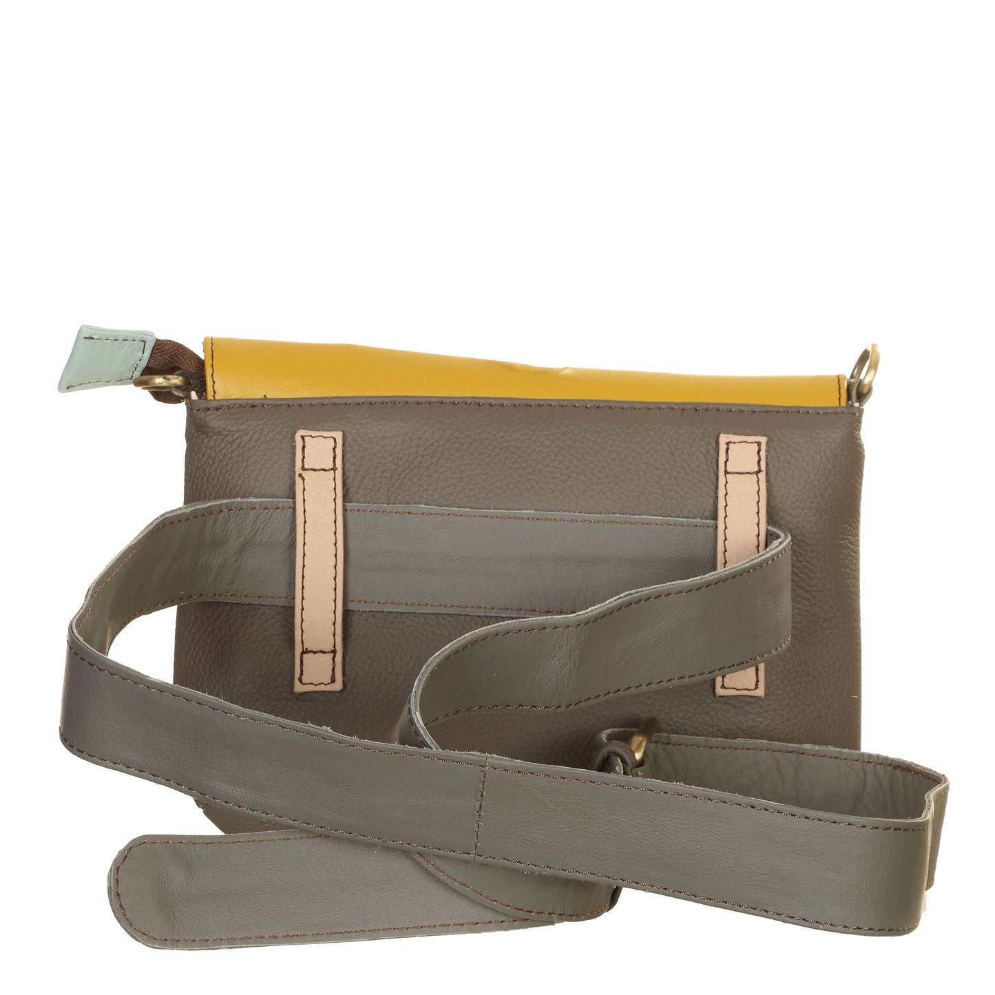 SORUKA Borsa Carol Liscia Aqua-Oliva-Grigio