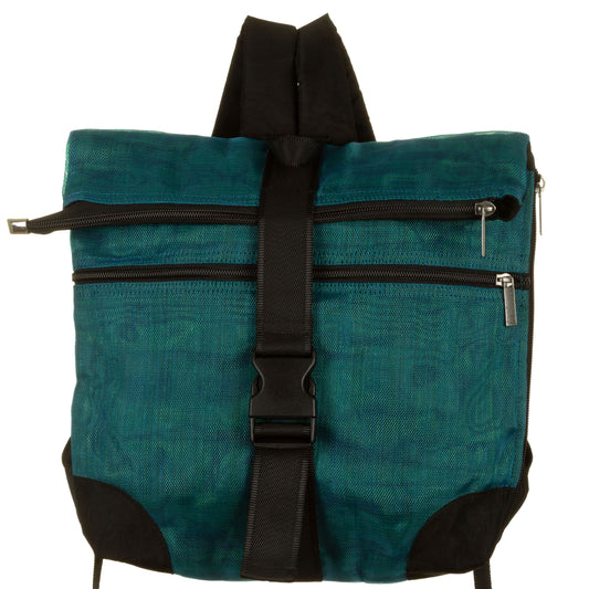 Zaino rete unisex con gomma, ottanio
