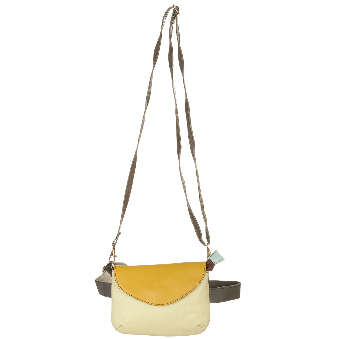SORUKA Borsa Carol Liscia Aqua-Oliva-Grigio