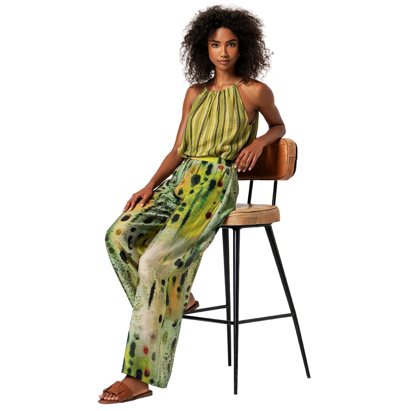 SURKANA Top a spalline con scollo halter Multicolore