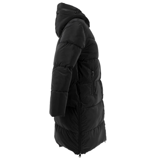 KARAKORUM Piumino lungo Stacy Nero effetto vellutato