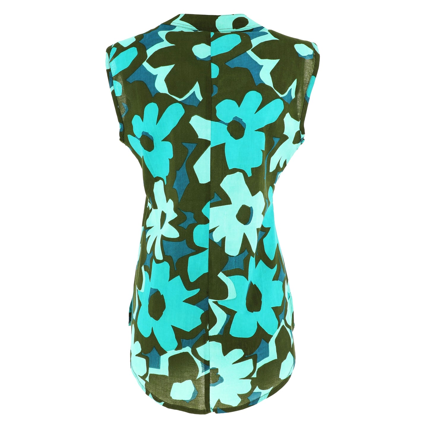KARAKORUM Blusa Smanicata SANTAL Teal-KARAKORUM-VIALESCARPE