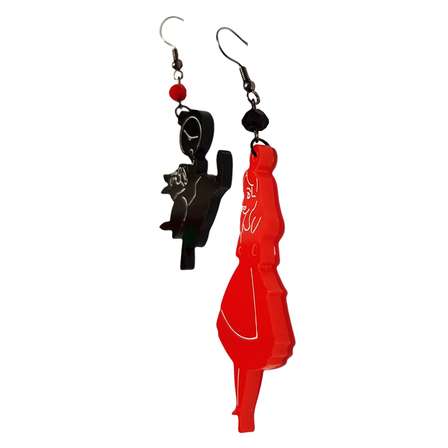 ARKY FLY Orecchini pend. mon Alice nero-rosso-ARKYFLY-VIALESCARPE